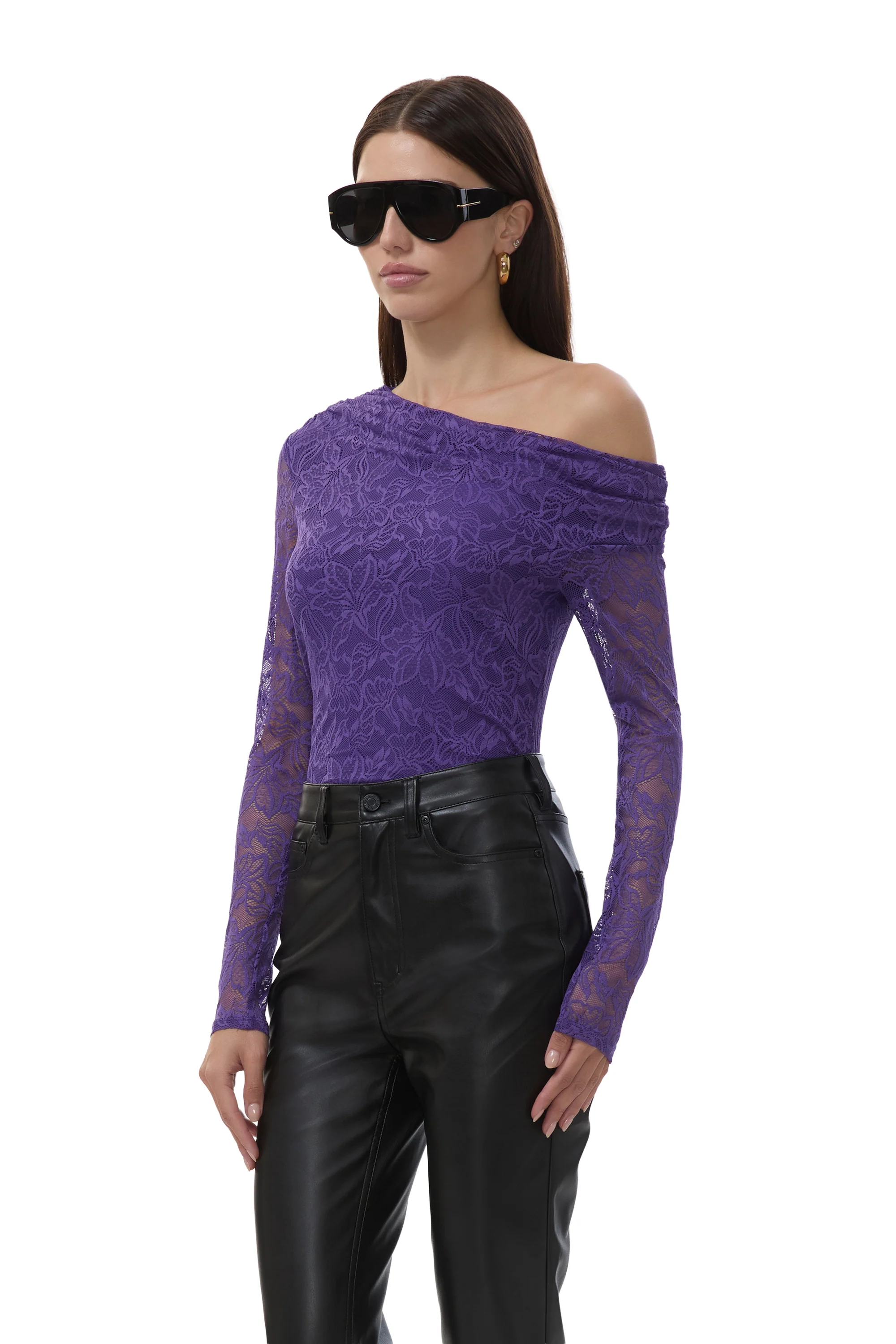 Barry Lace Top - Deep Violet - Image 3