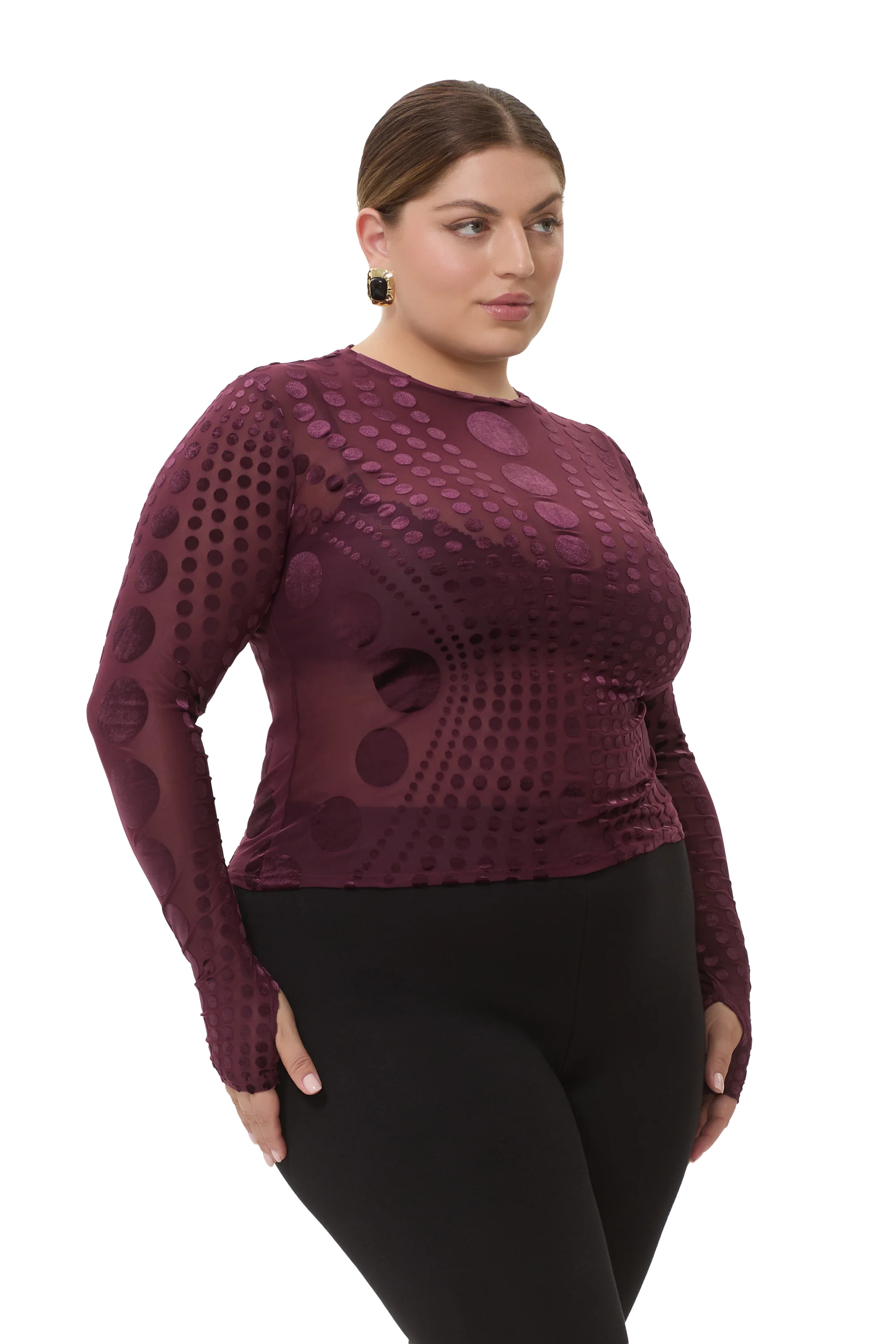 Kaylee Velvet Top - Cab Tonal Dot - Image 4