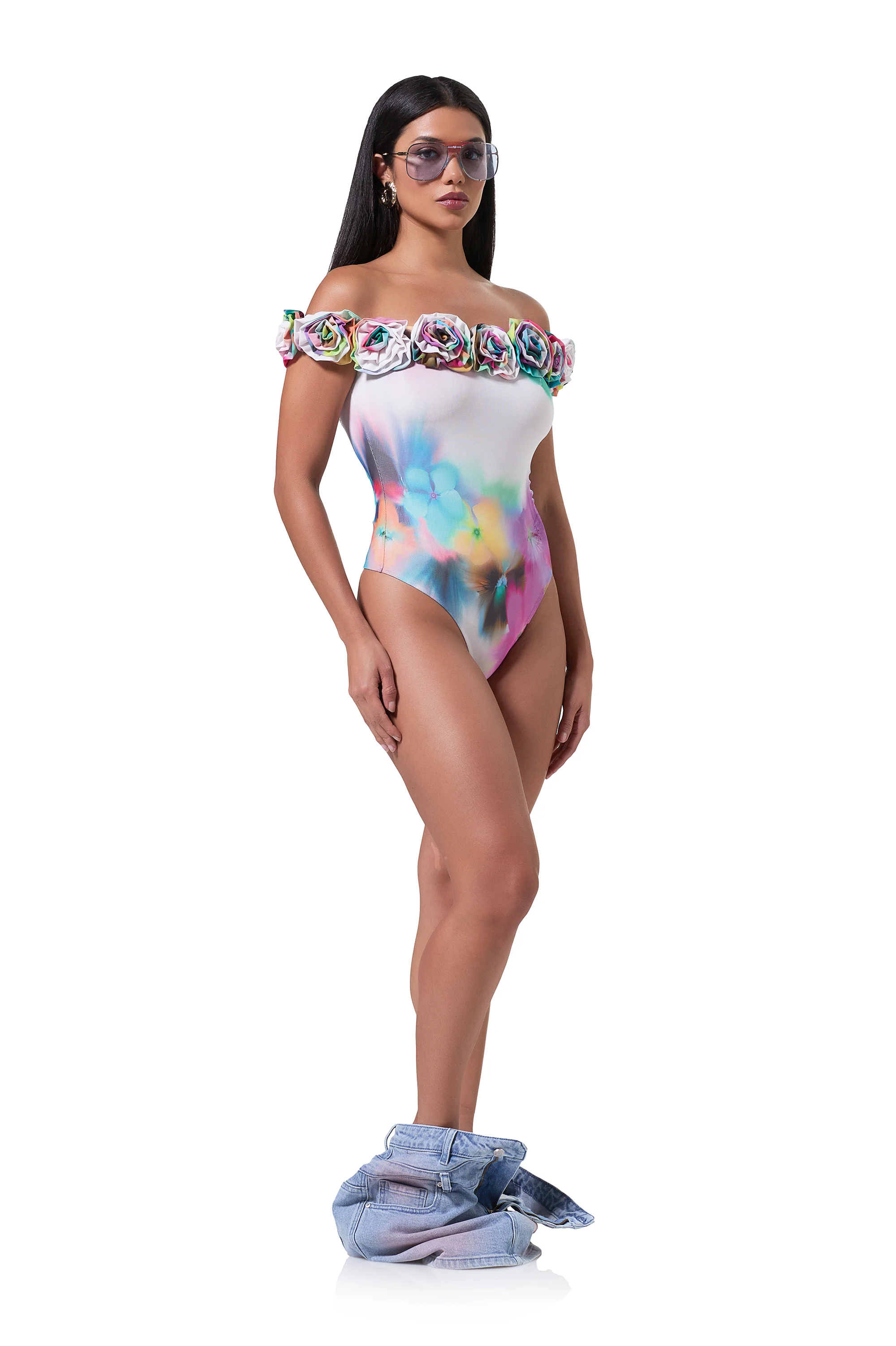 Solange Rosette Bodysuit - Blur Pansy - Image 3
