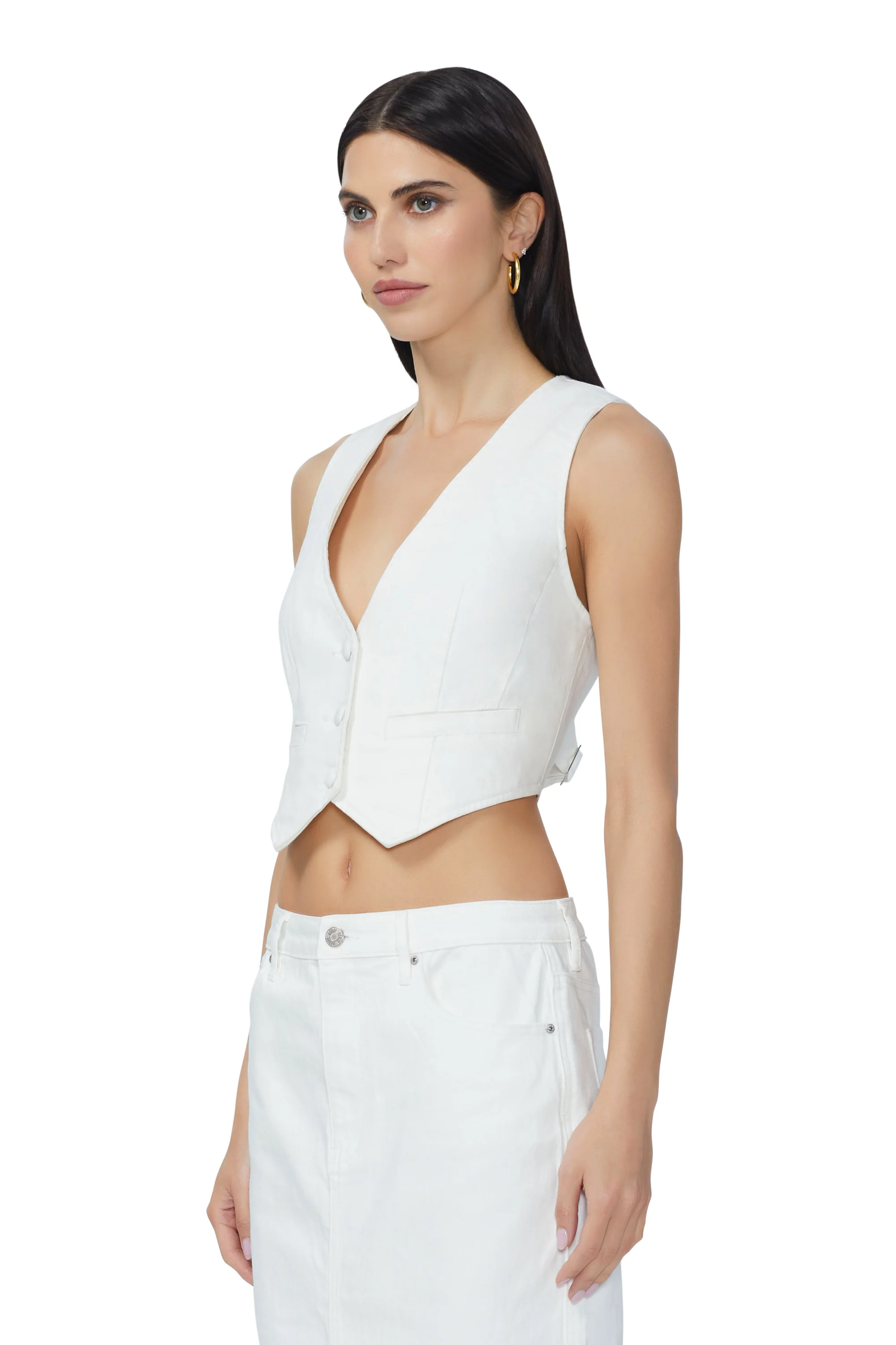 Sterling Denim Vest - White - Image 4